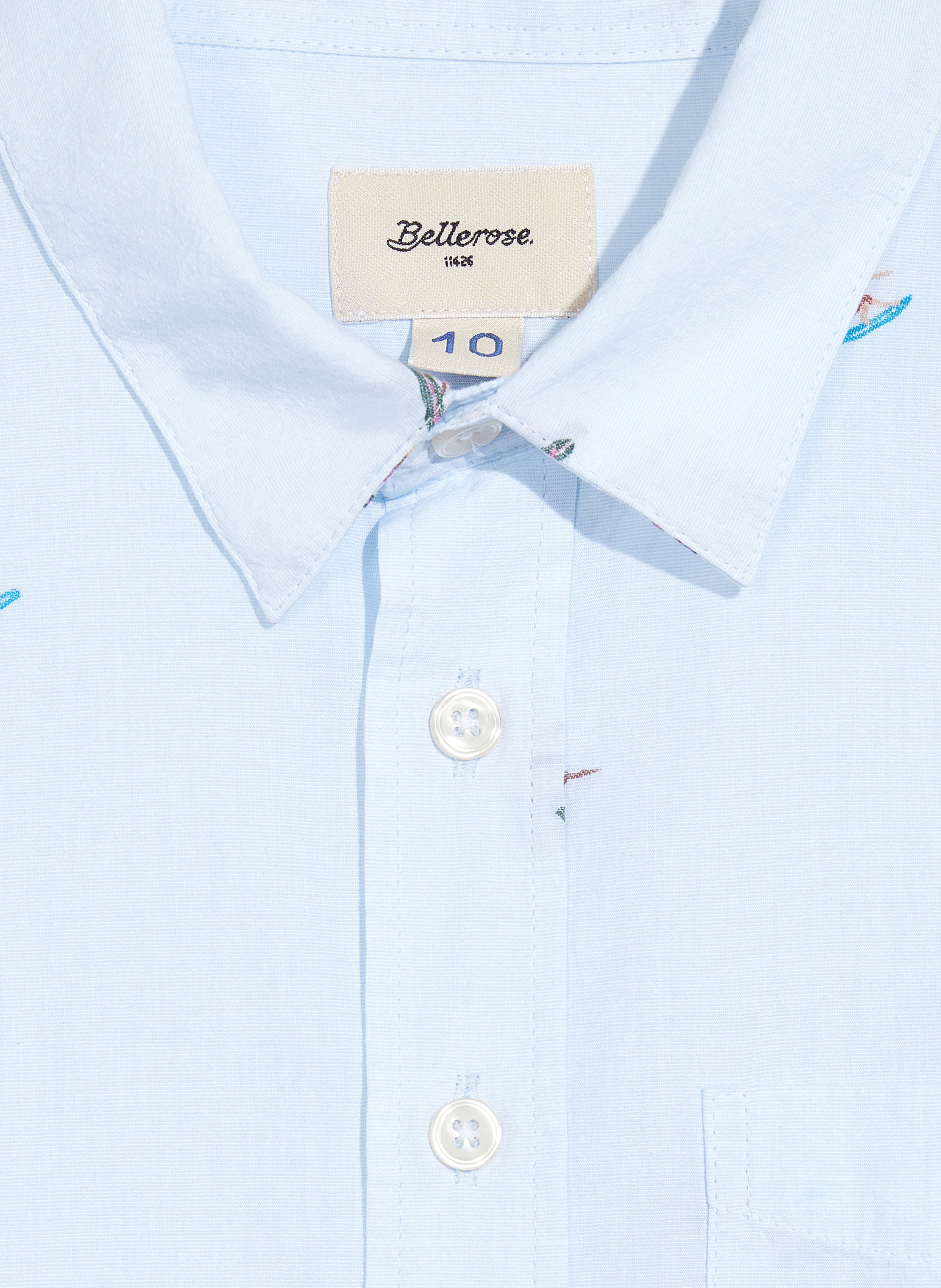 GULIAN - Chemise oversize à motifs en coton | Bleu