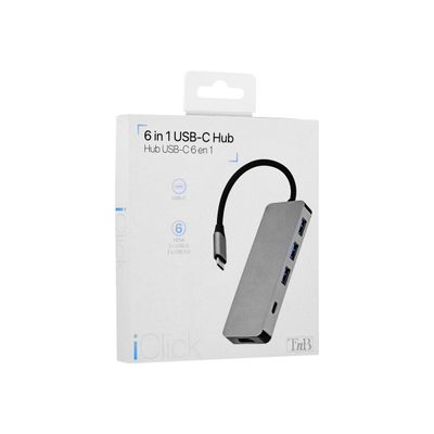 T'nB iClick 6 in 1 USB-C - station d'accueil 6 ports - HDMI, 3 USB 3.0, 2 USB-C