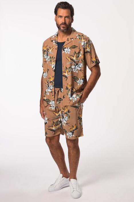 Bermuda, Viskose-Qualität, floraler Print, Elastikbund, bis 8 XL