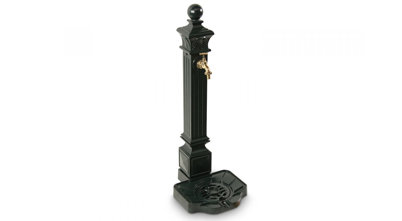 Fontaine de jardin aluminium vert 29x33x81cm