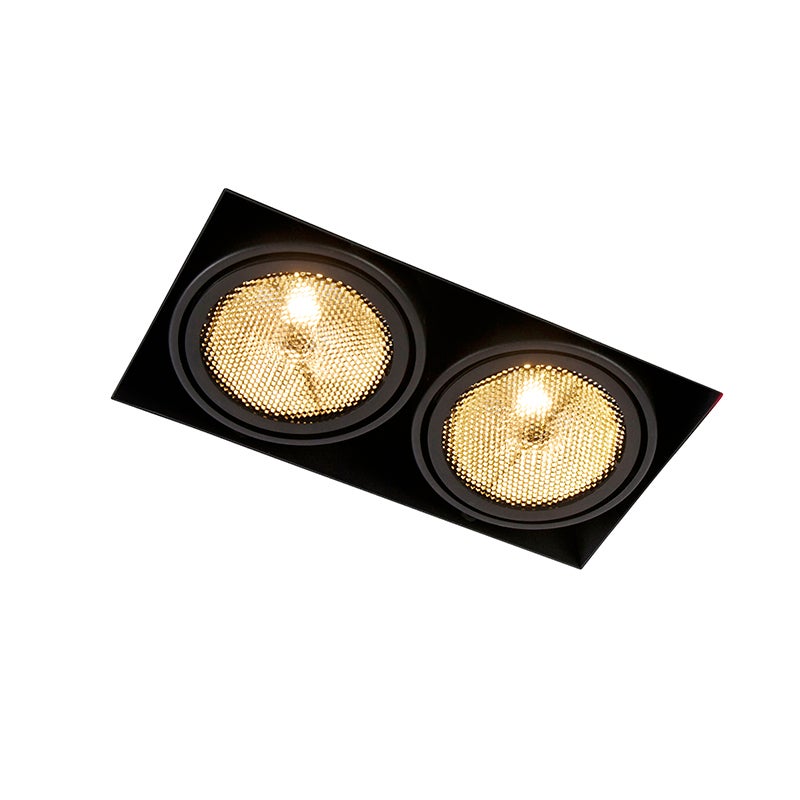 Inbouwspot, zwart, 2-lichts, GU10 AR111 Trimless - Oneon Honey