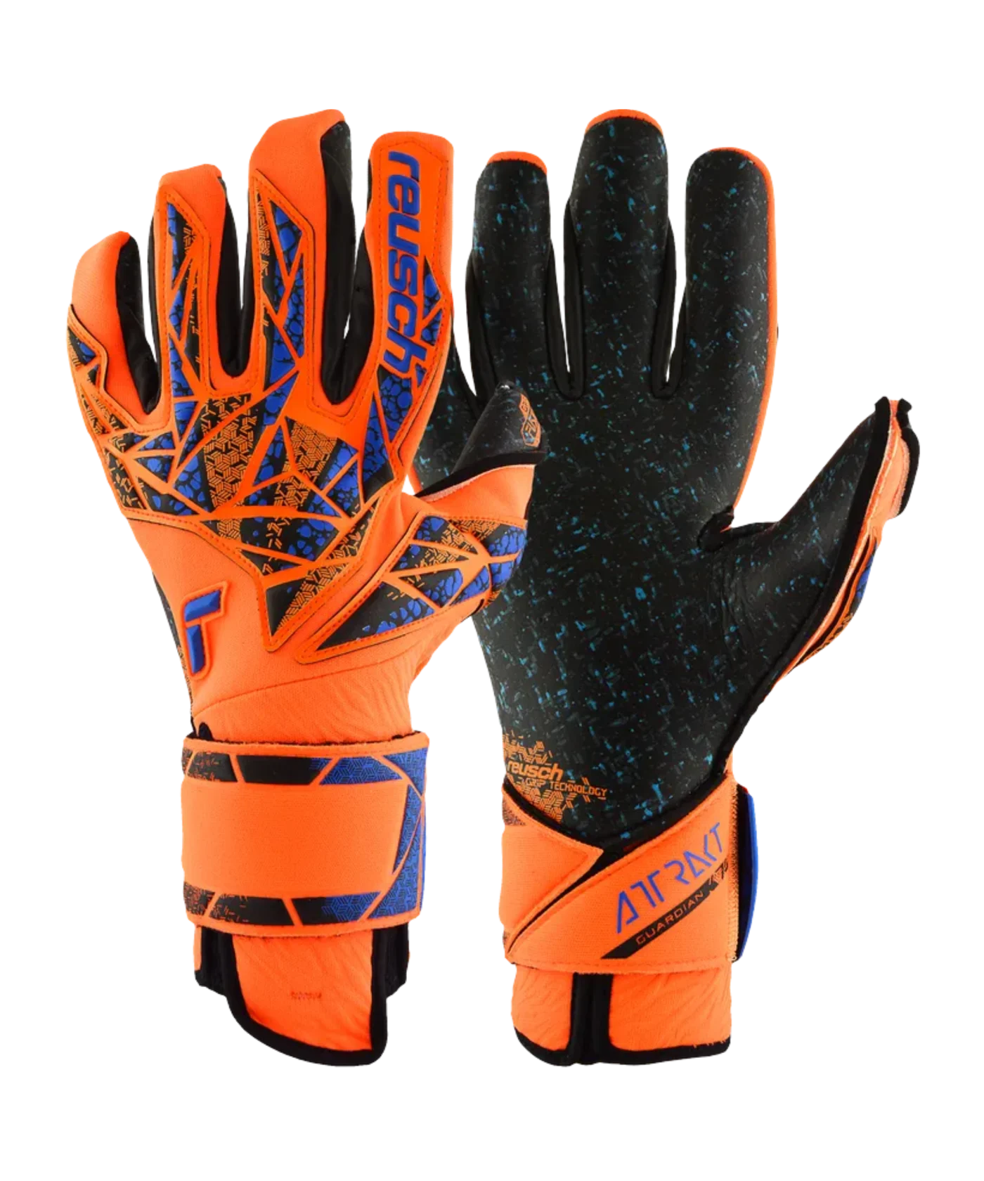 Reusch Attrakt Fusion Guardian TW-Handschuhe Night Spark 2024 Orange Blau Schwarz F2211