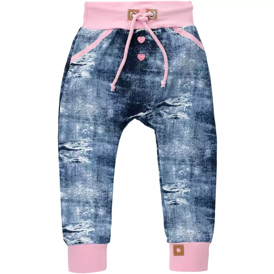 Land Juwelen Hose Handmade blau rosa