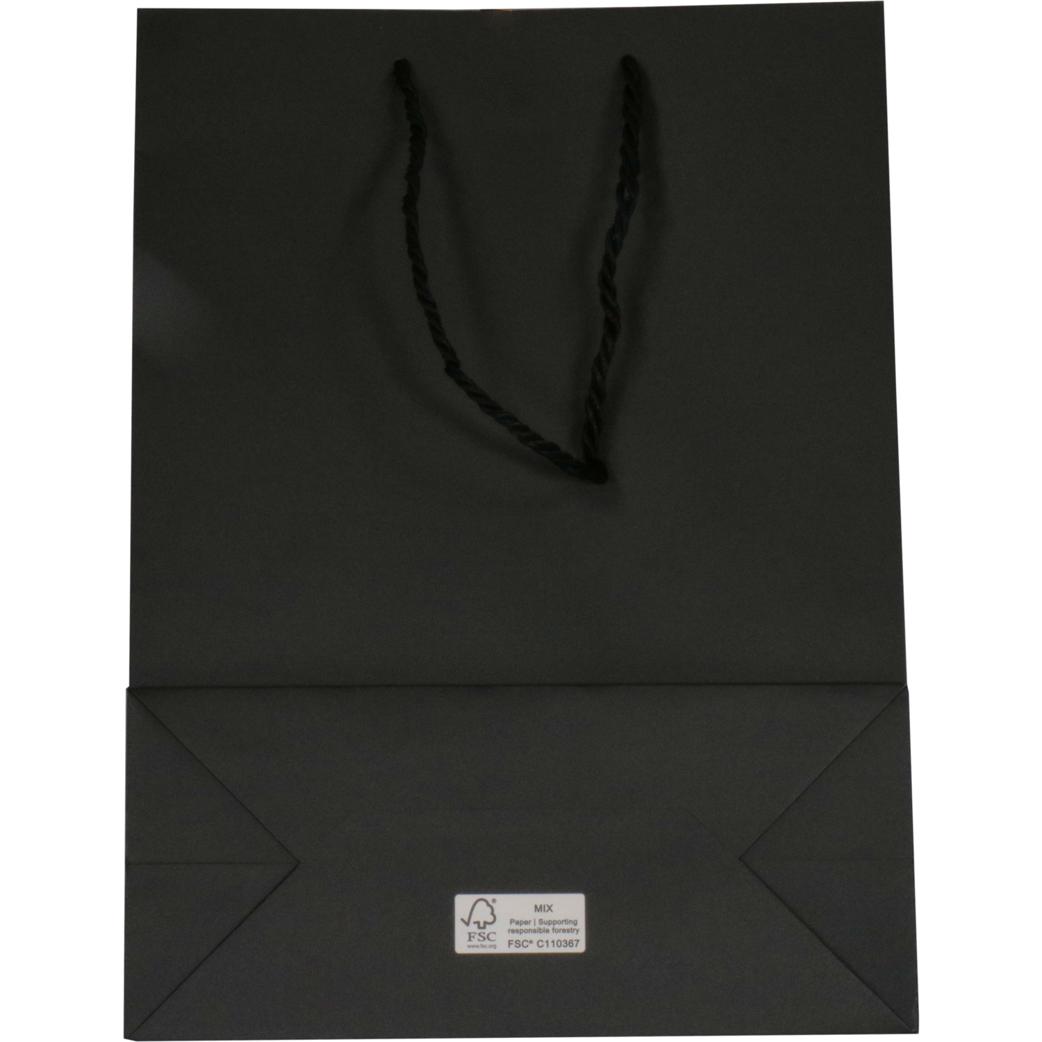 Tas, Papier, met koord, 27x 12x37cm, draagtas, zwart/wit