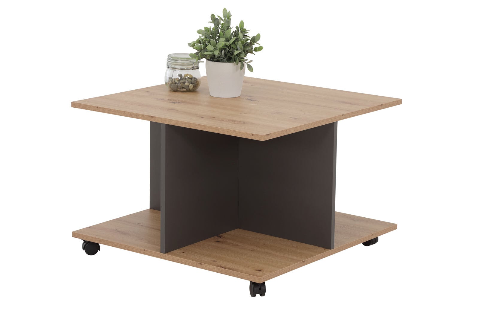 Couchtisch Bryan 68x40x68 Eiche Artisan/anthrazit
