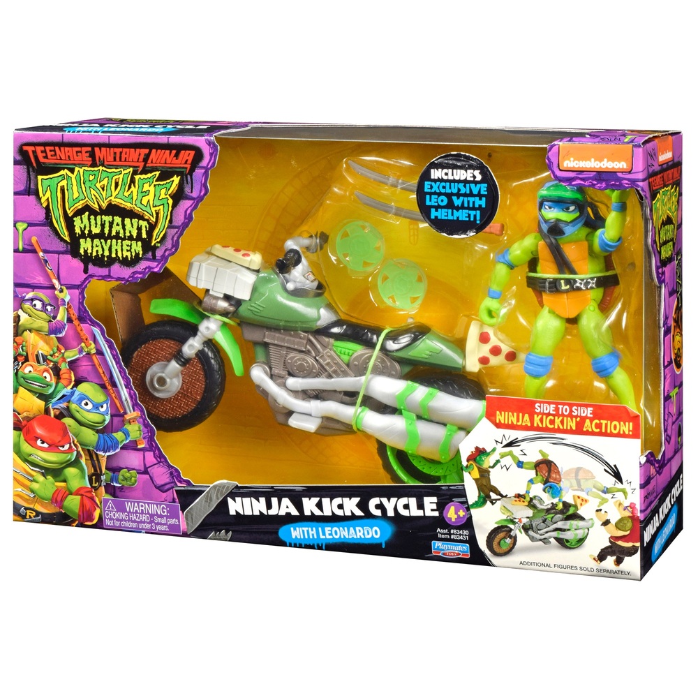 Teenage Mutant Ninja Turtles Mutant Mayhem - Ninja Kick Cycle mit Leonardo