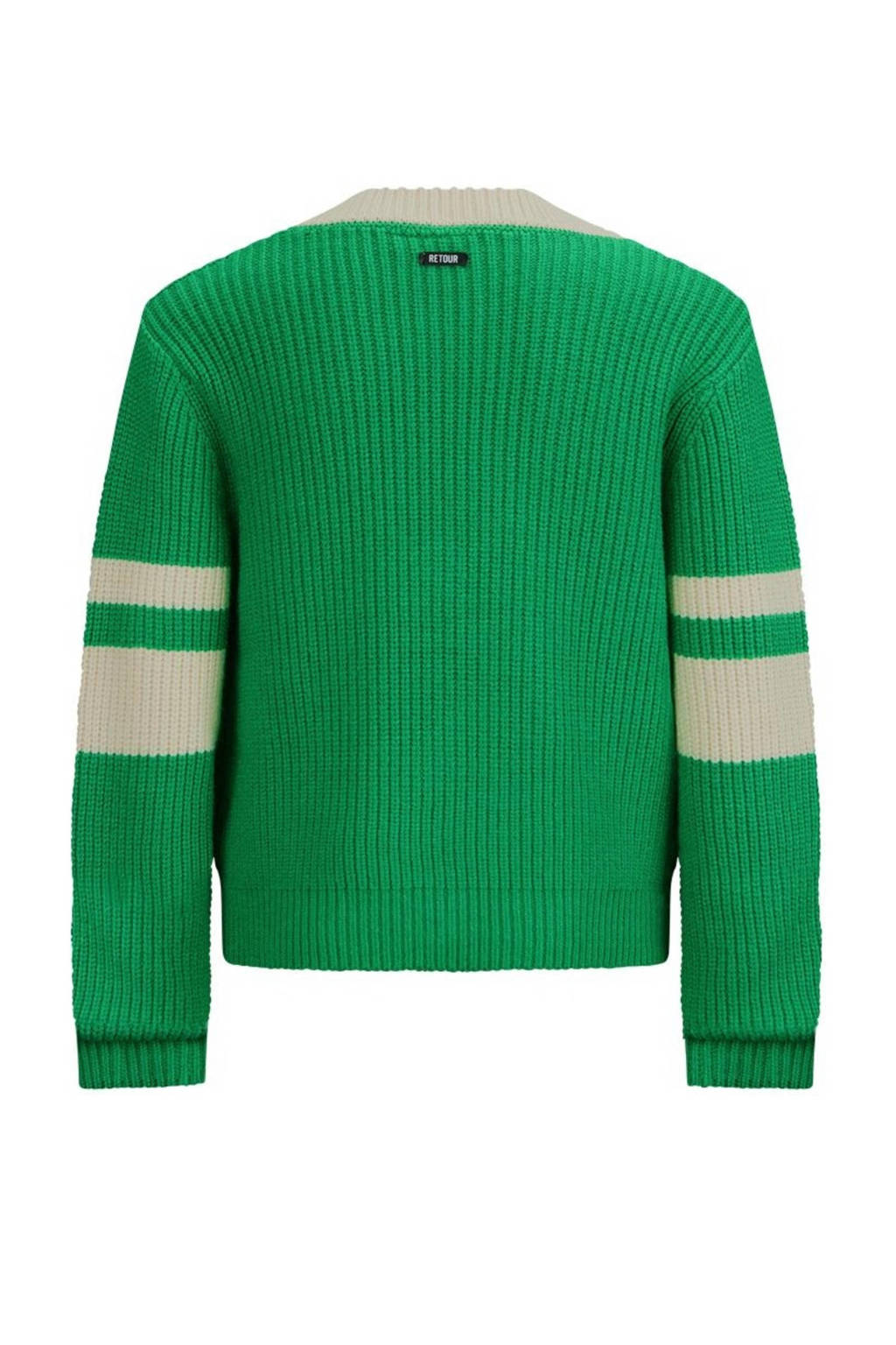 Retour Jeans sweater Janne met printopdruk felgroen/ecru