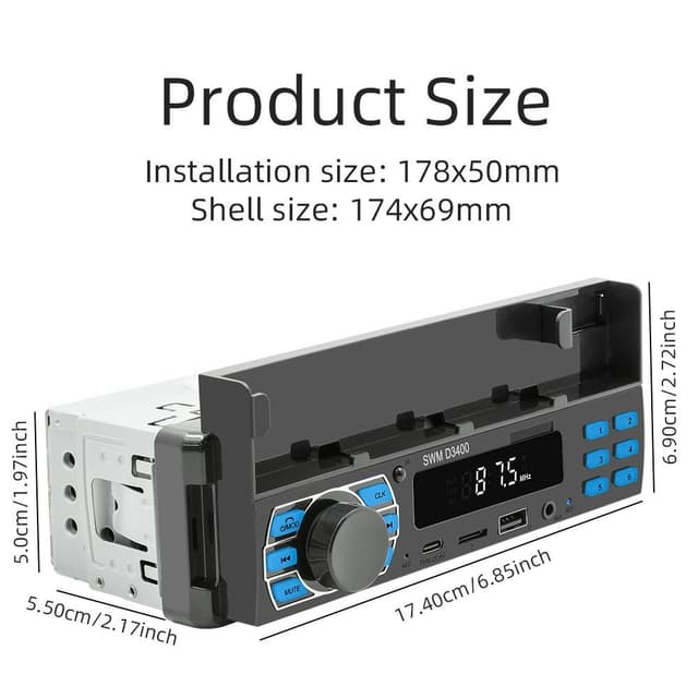 Bluetooth Stereo Bil Stereo FM Radio MP3-afspiller Telefonholder