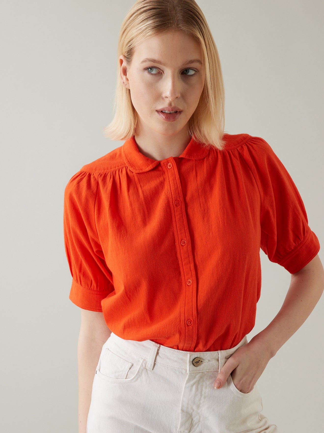 Chemise en crêpe de coton femme