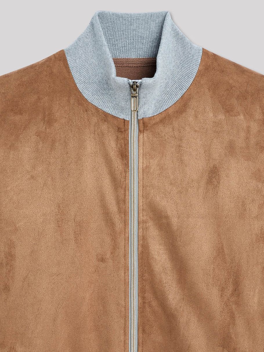Cardigan col montant en coton