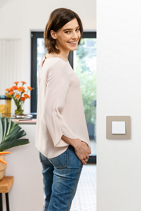 Poussoir Schneider Electric Unica Pro blanc