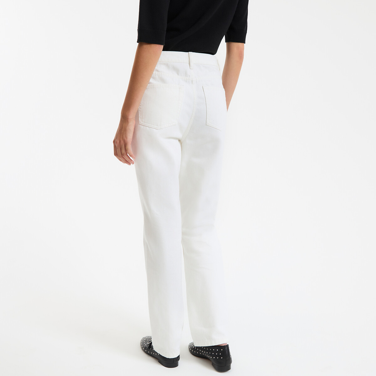 COLEÇÕES LA REDOUTE<br>Calça jeans regular, reta, cintura alta