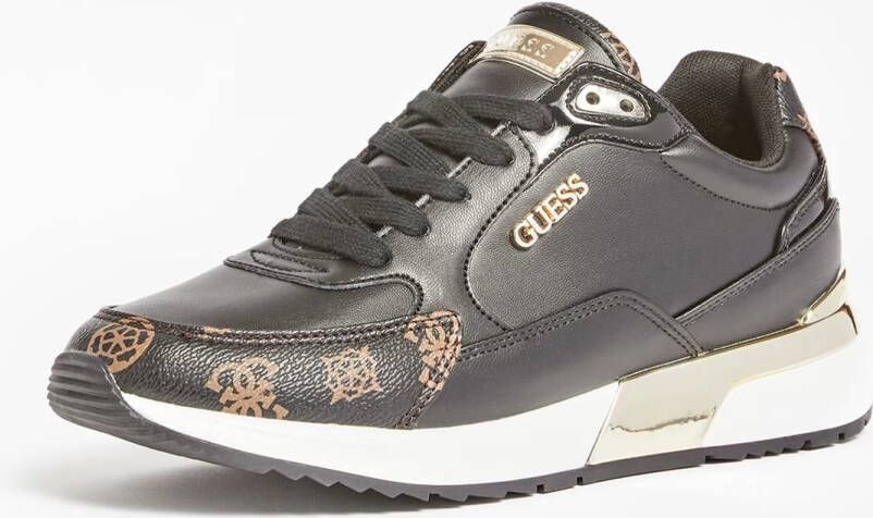 Guess Dames Sneakers Moxea Active Lady Zwart Bruin Multilogo Black Dames