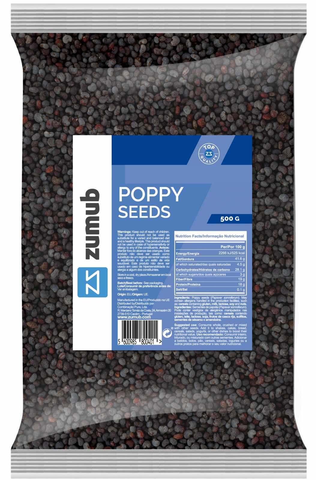 Sementes de papoula Zumub 500g