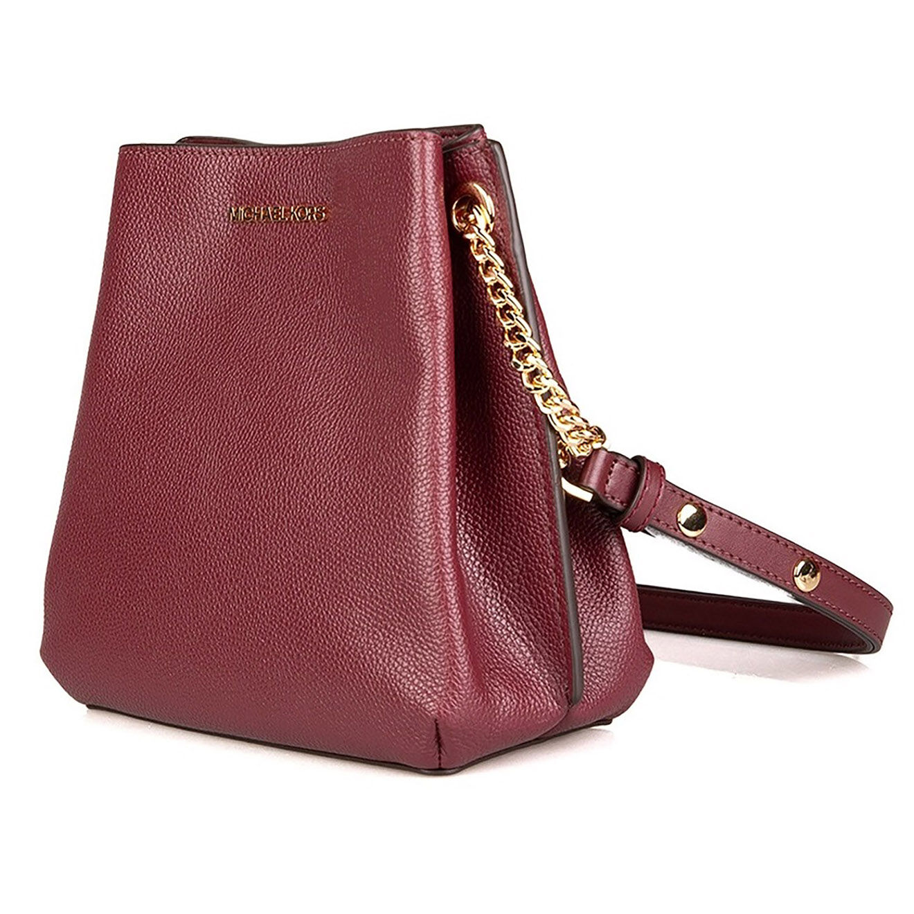 Michael Kors Sac seau en Cuir Teagen bordeaux - 17x12x9 cm