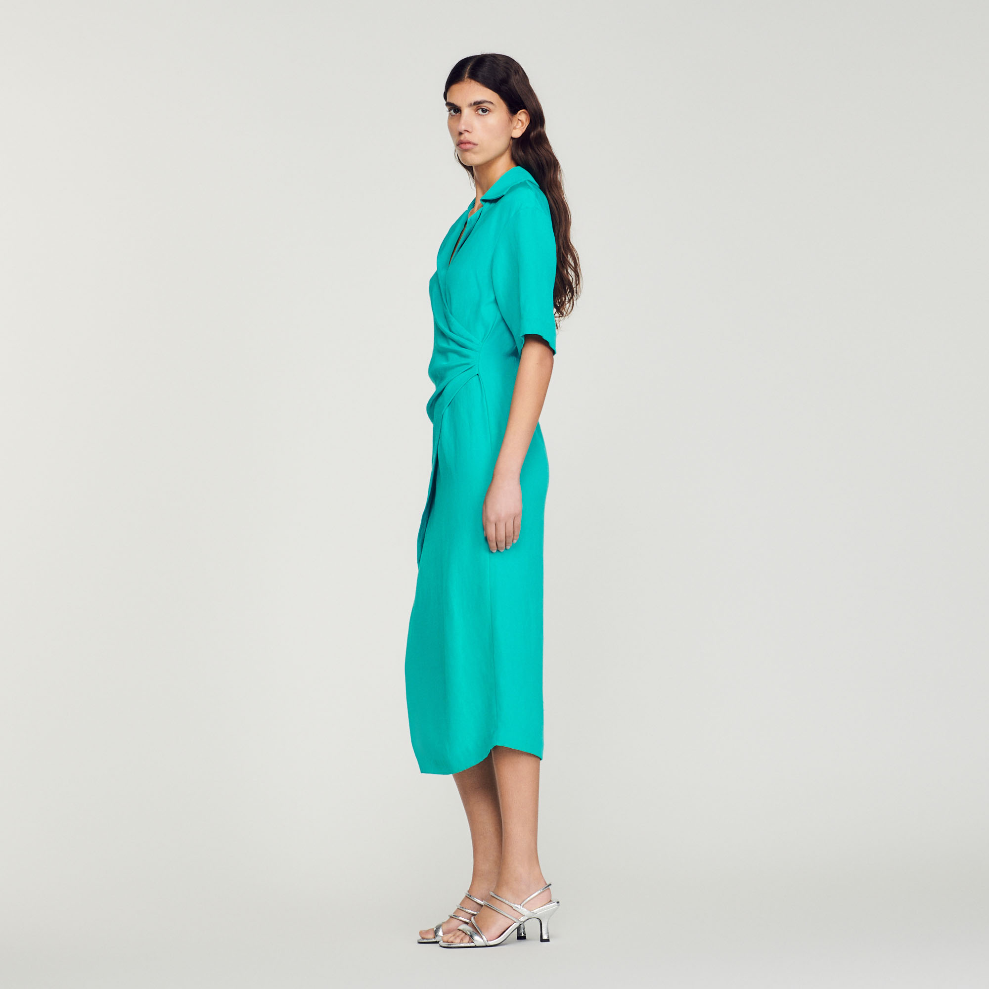 Robe drapee asymetrique