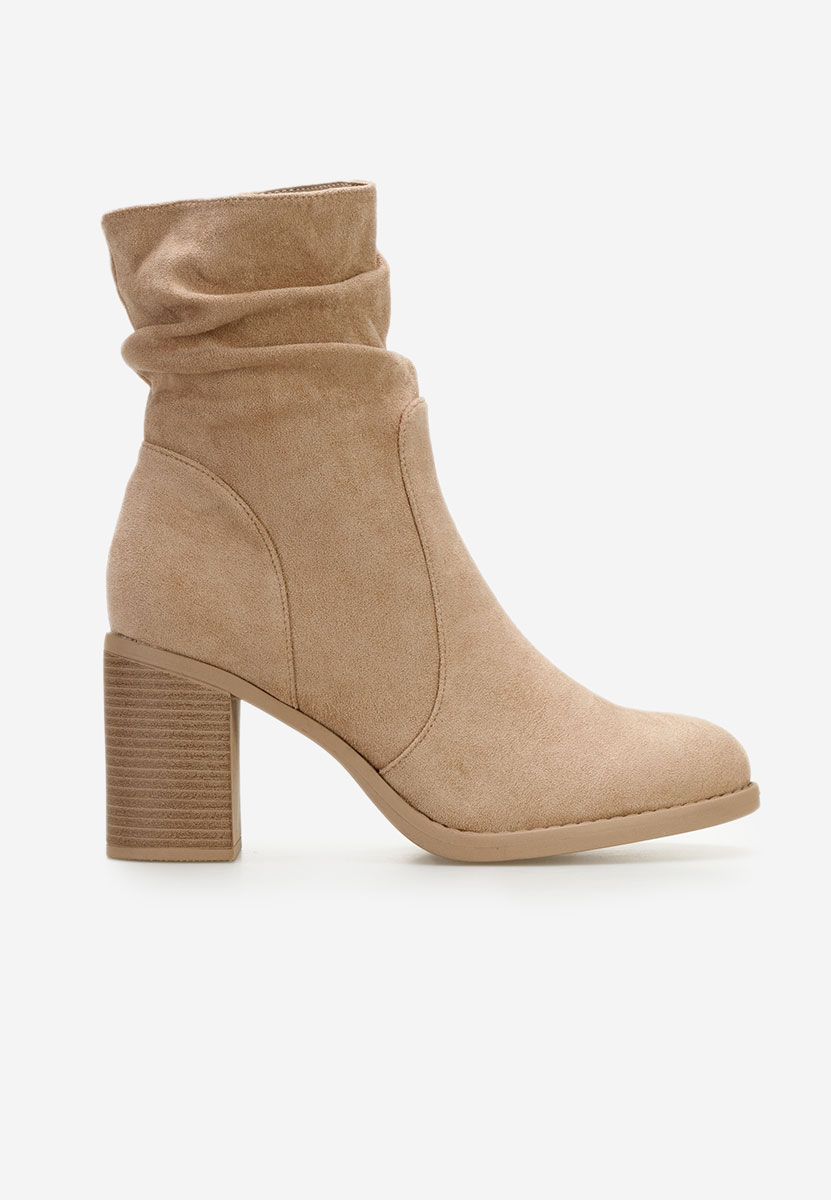 Bottines à gros talon kaki Midelis