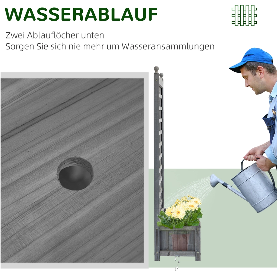 Outsunny Rankkasten im Spalierrahmen-Design hellgrau