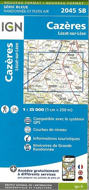 IGN - 2045 SB CAZERES LEZAT SUR LEZE 1 25 000