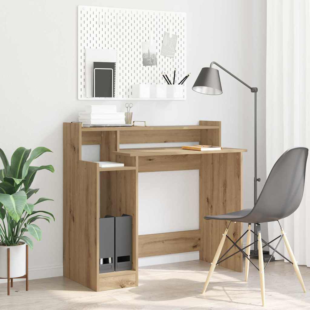 vidaXL Artisan eikenhouten bureau 97 x 45 x 90 cm