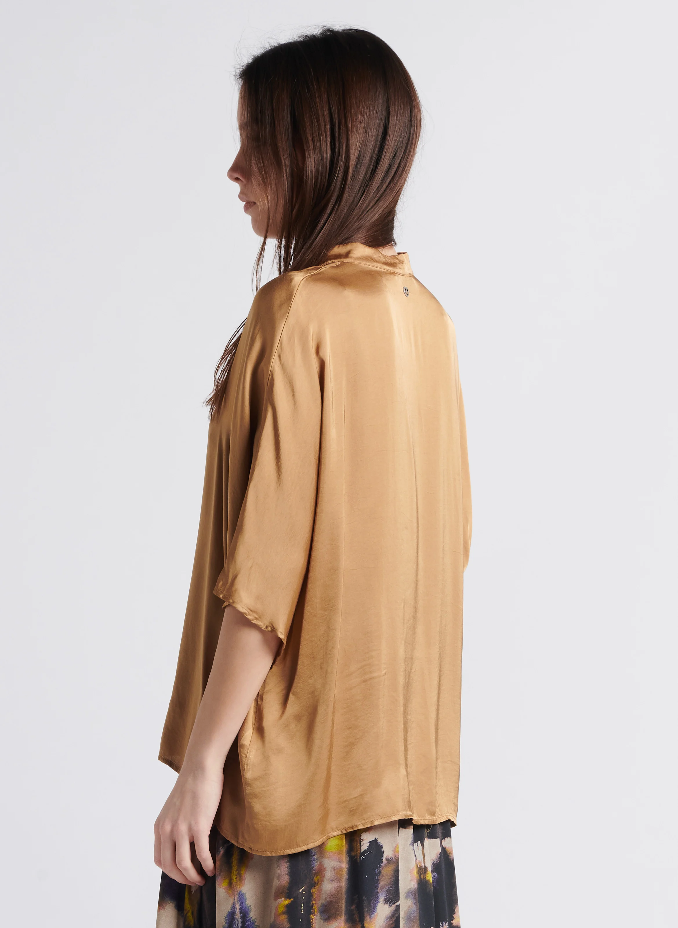 Top ample col V | Marron