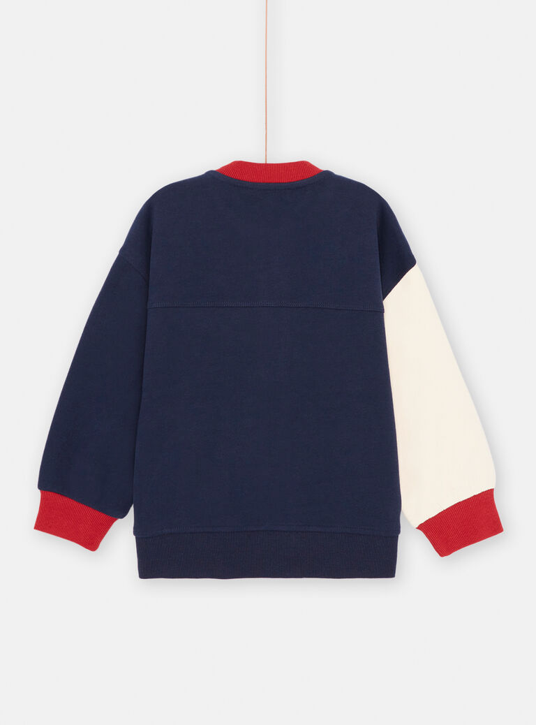 Teddy colorblock bleu nuit et rouge garçon
