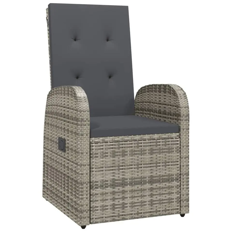 vidaXL - Zitstoel - Grijs - Poly rattan - 2 stuks
