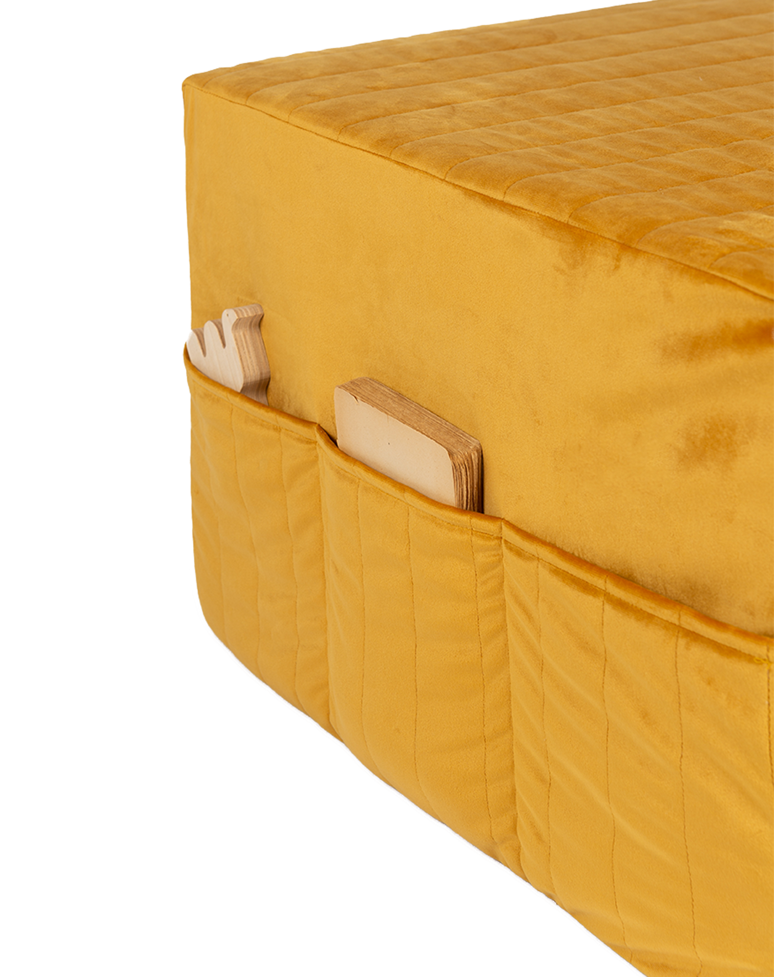 Lit d'appoint pliable eco-velours | Jaune