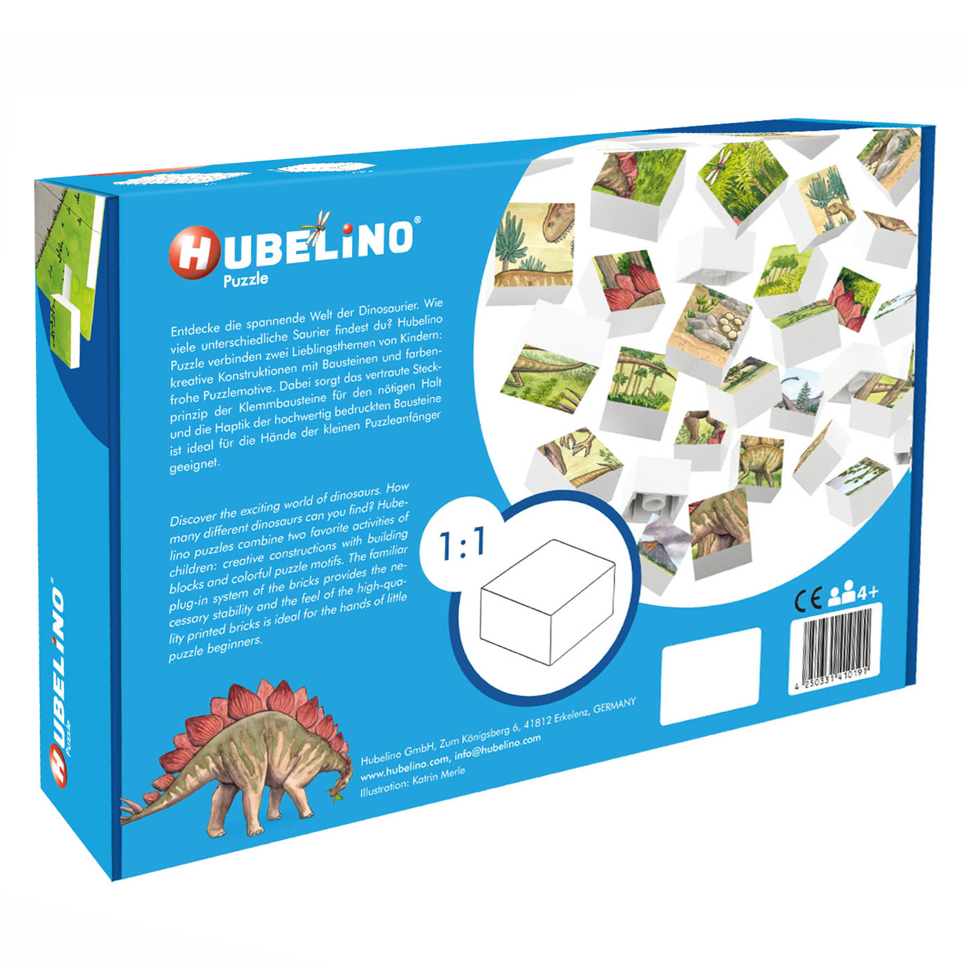 Hubelino Blokpuzzel Dinosaurus Wereld, 35st.