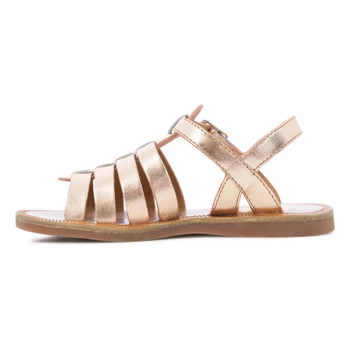 Pom d'Api Sandales Plagette Strap | Or rose