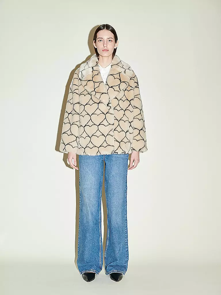 JAKKE Jacke in Felloptik RITA  creme