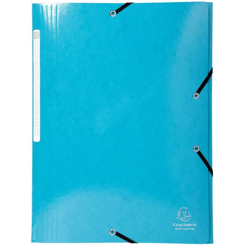 Chemise à élastiques 3 rabats maxi capacity carte lustrée pelliculée Iderama - A4 - Couleurs assorties