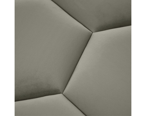 Riviera Hexagon wandkussen, grijs fluweellook, 29 x 34 cm