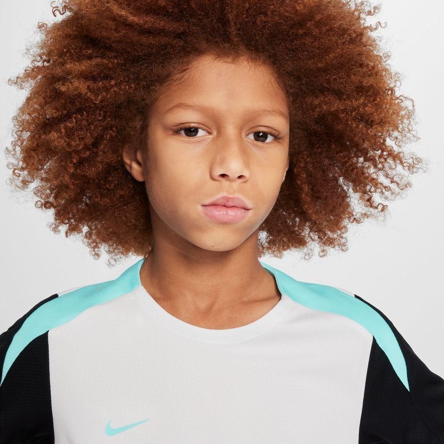 Nike T-shirt d'Entraînement Dri-FIT Strike - Blanc/Noir/Turquoise Enfant
