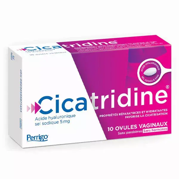 Supositórios vaginais de cicatridina para cicatrização e secura íntima, 10 unidades.