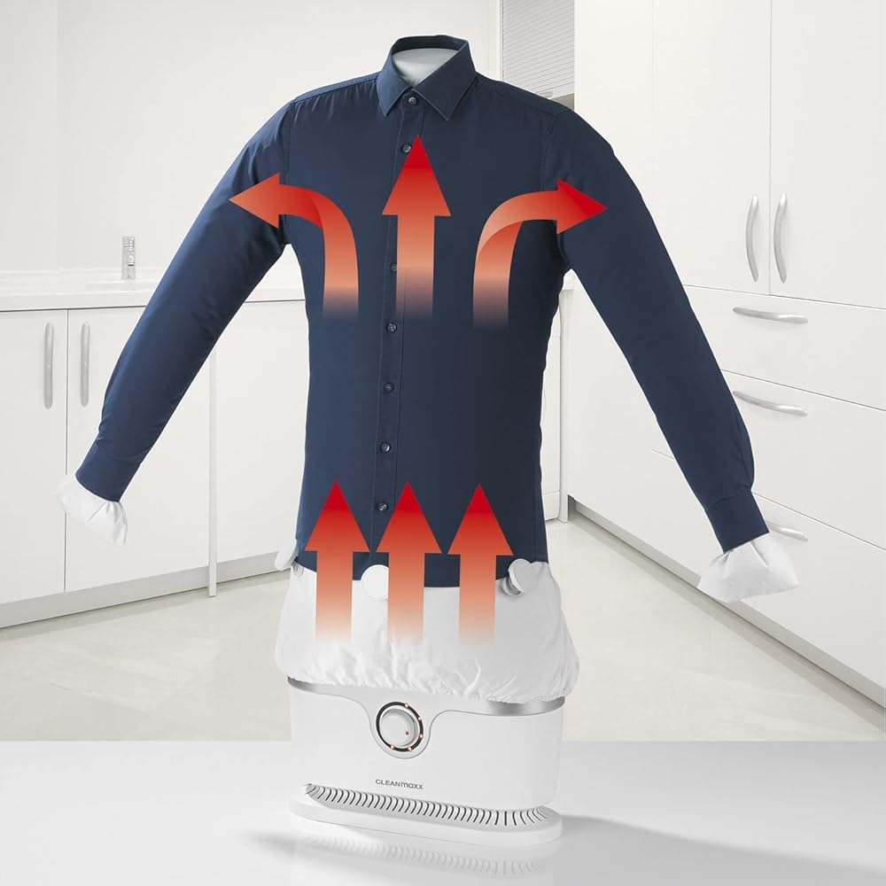 CLEANmaxx fer à repasser automatique pour chemises | Séche et lisse les chemises et chemisiers et remplace le fer à repasser ou la station de repassage | Également pour rafraîchir vos vêtements : Cuisine et Maison