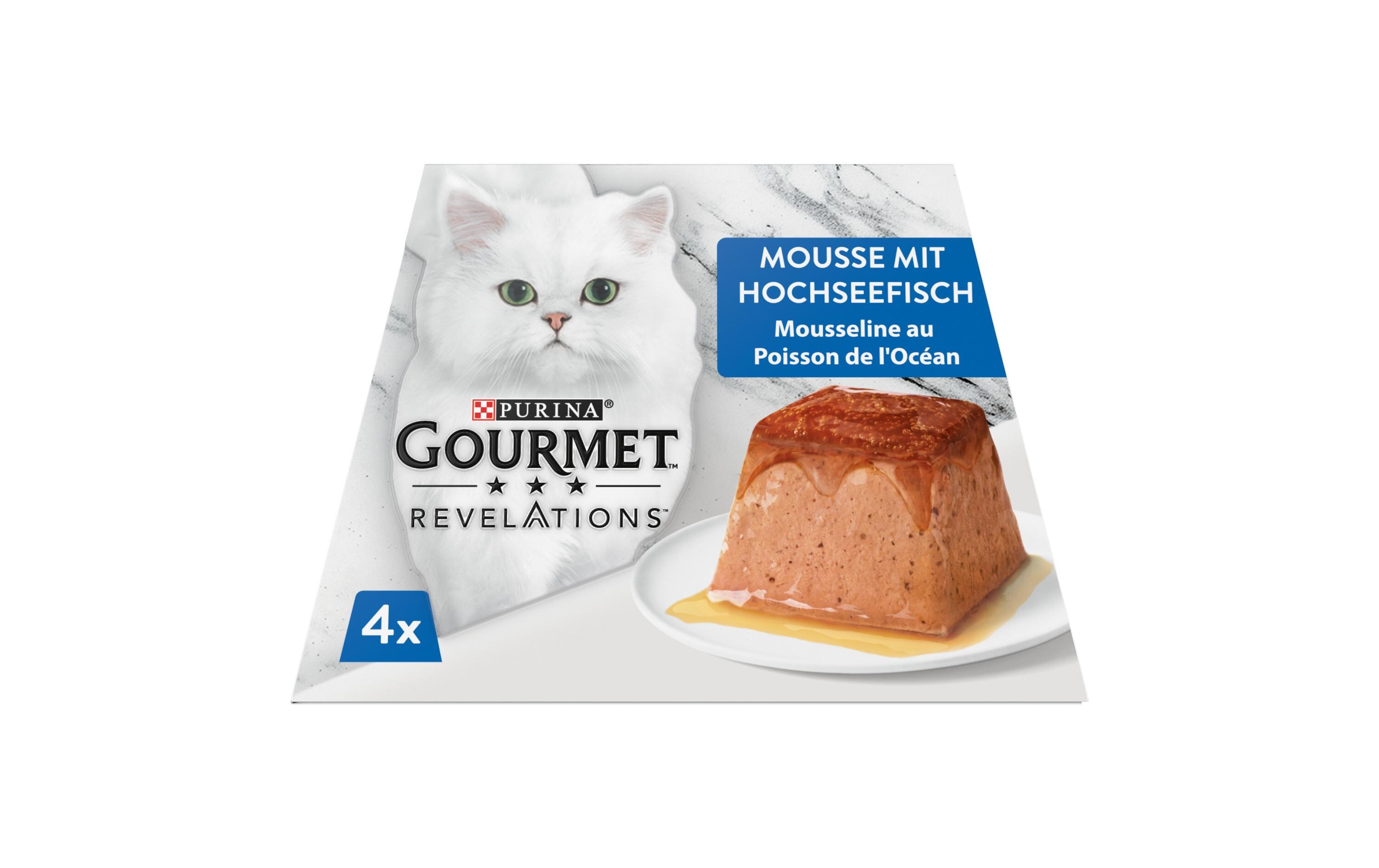Nassfutter Revelations Mousse Hochseefisch 4 x 57gAlleinfuttermittel für ausgewachsene Katzen