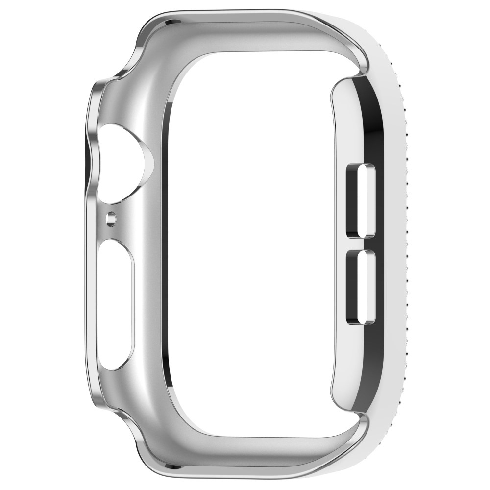 Apple Watch Series 11 / Series 10 (46mm) Galvanisierte Glitzer Strass Bumper Hülle - Silber