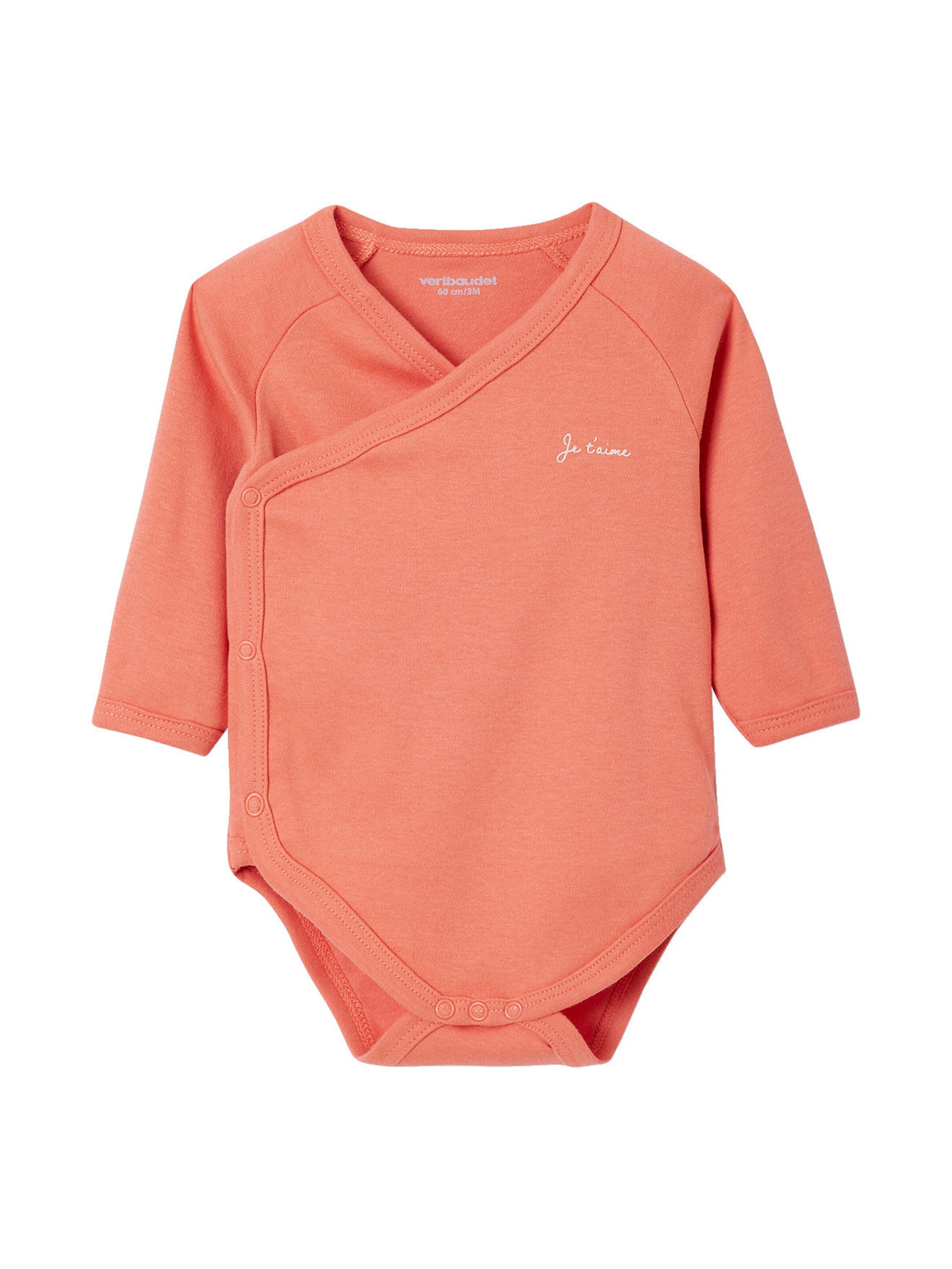 Vertbaudet 5er-Pack Baby Wickelbodys, lange Ärmel pudrig rosa