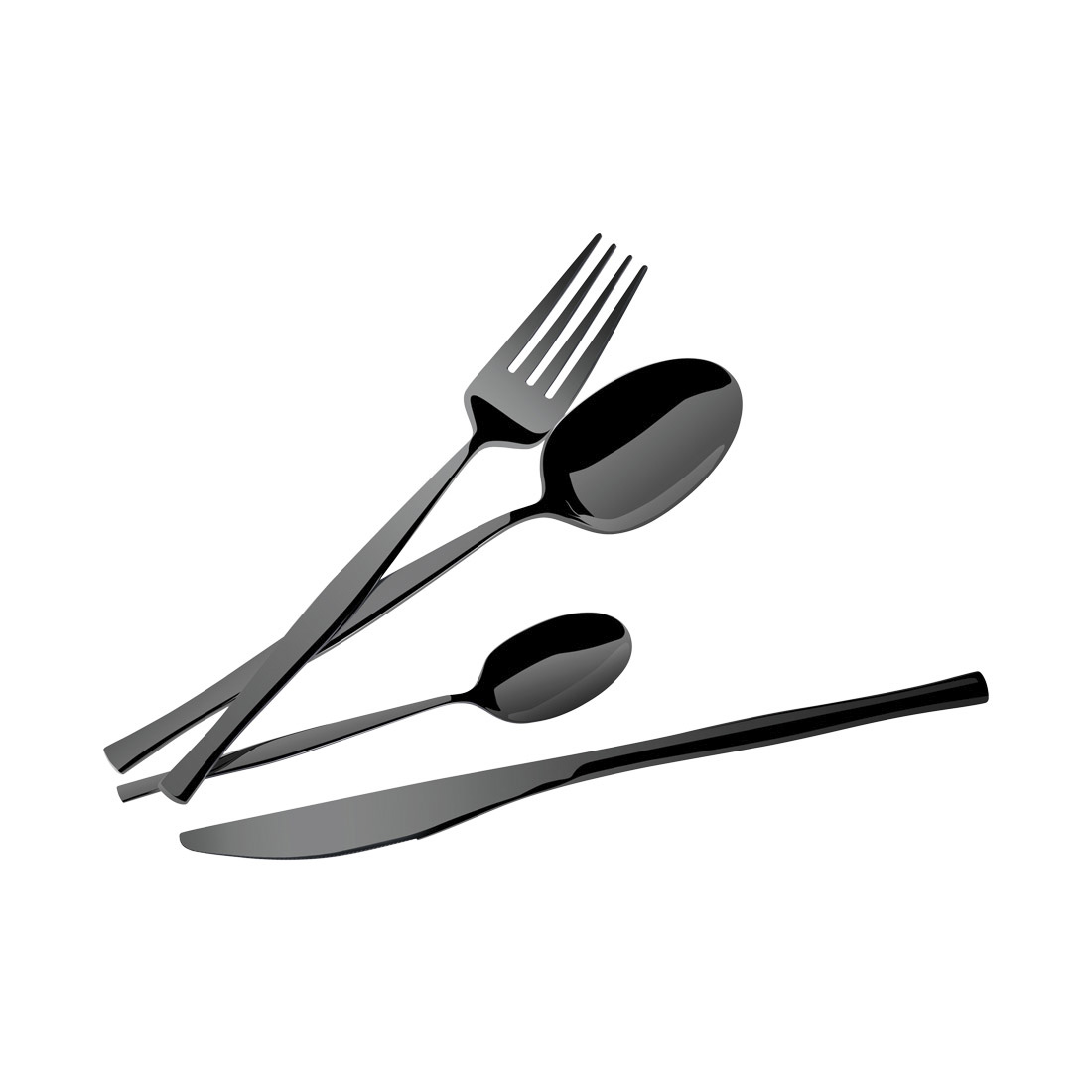 Berlinger Haus 24-teiliges Besteck-Set Matte Black Collection