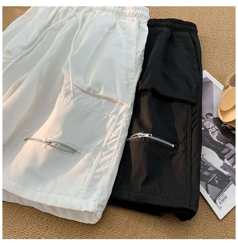 Diphon - Effen shorts met trekkoordtaille