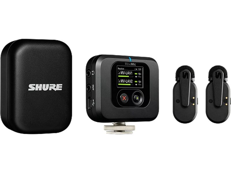 Shure MoveMic Two Receiver Kit Set mit zwei Funk-Ansteckmikrofonen und Empfänge