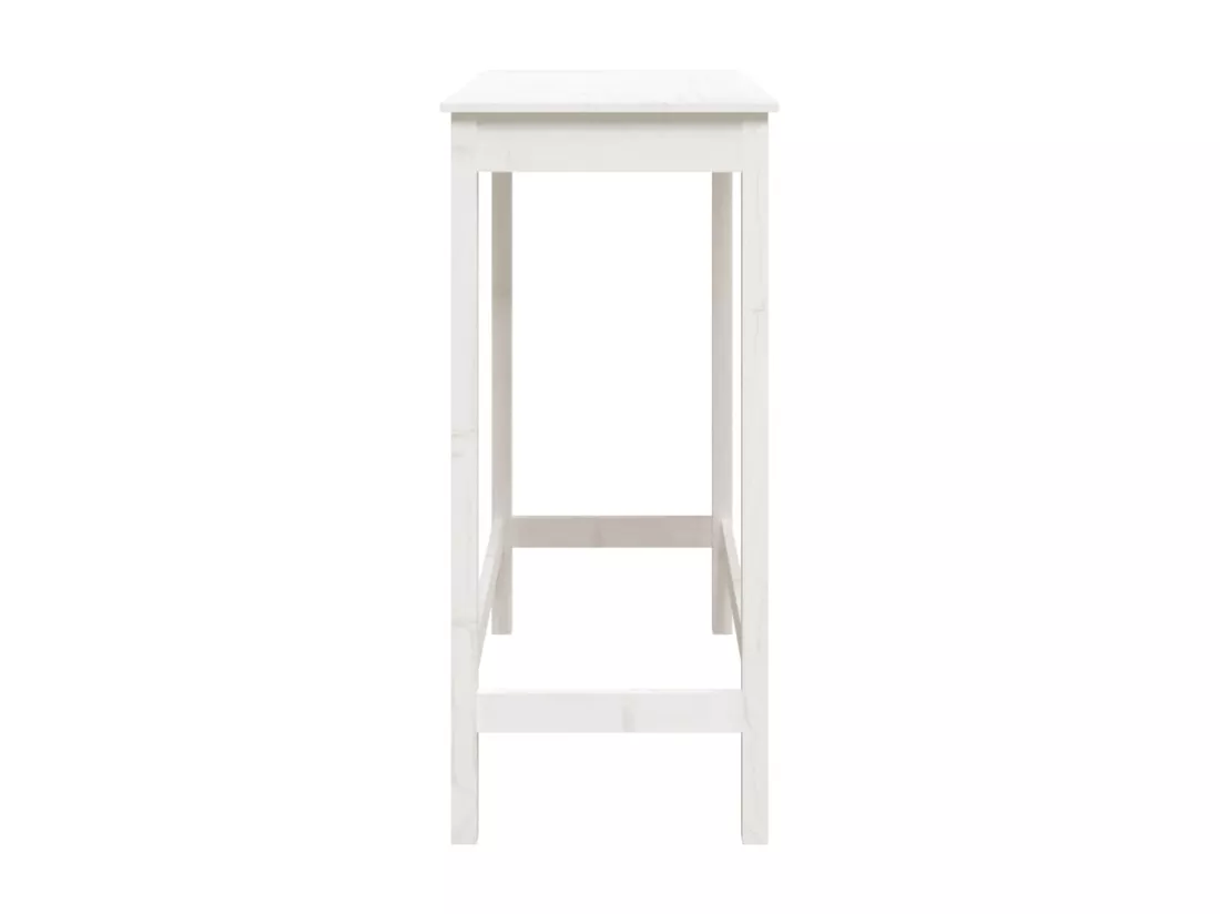 Table de bar blanc 100x50x110 cm bois massif de pin