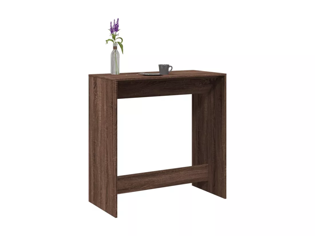 Table de bar chêne marron 102x50x103,5 cm bois d'ingénierie