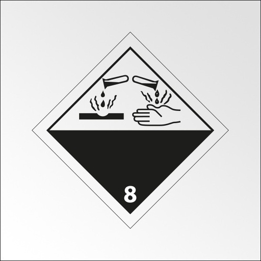 Plaque ADR - Transport Matières corrosives - Danger classe 8