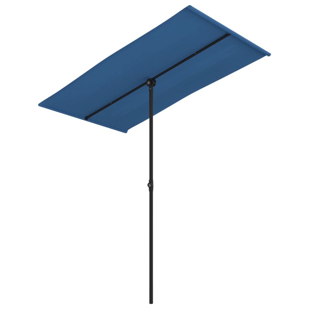Parasol d'e x térieur avec mât en aluminium 180 x 130 cm bleu azuré