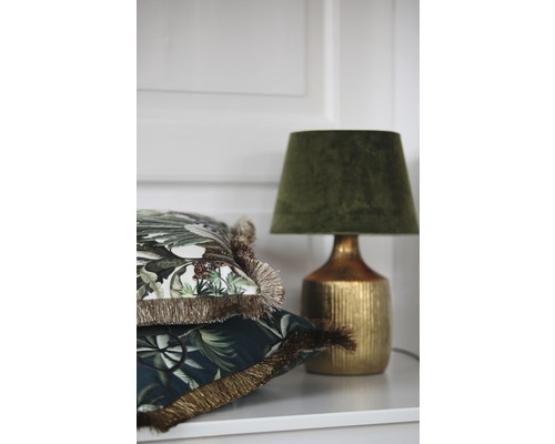 Decoratief kussen Velvet Jungle beigegroen 45x45 cm