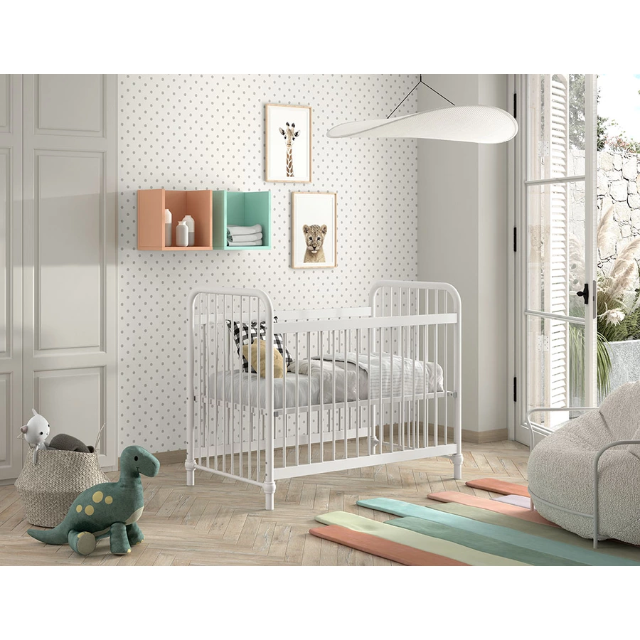 VIPACK Babybett BRONXX 60 x 120 cm weiß matt