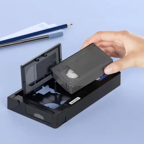 VHS/C Kassetten Adapter mit automatische Spannfunktion - Schwarz