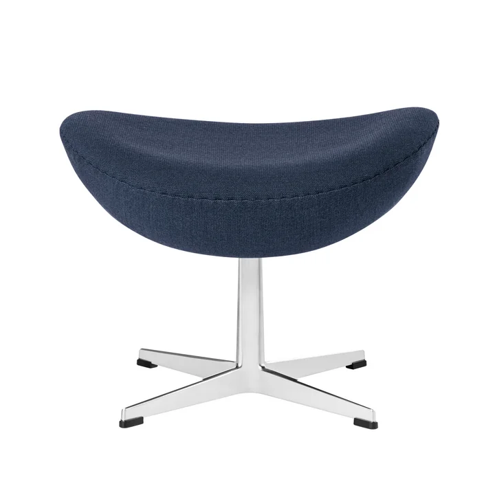 Fritz Hansen - Egg Fusshocker, Aluminium gebürstet matt / Capture blau 6001